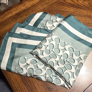 Coach Green Signature C Silk Scarf